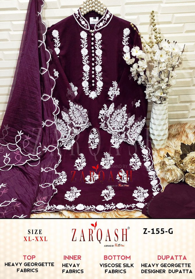 Zarqash Z 155 Organza Embroidery Readymade Pakistani Suits Wholesale Shop In Surat
